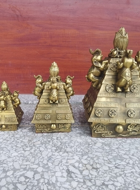 纯铜四象生财吉象福象财塔破土而出客厅店铺办公室吉祥物装饰摆件