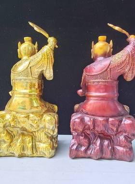 风水监斋菩萨铜像纯铜监斋使者大士坐像工艺品摆件