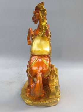 纯铜生肖马跃马客厅酒柜装饰办公室桌工艺品马到成功礼品铜马摆件