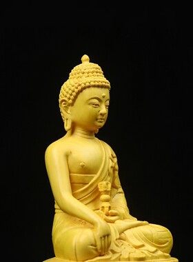 【五方佛】黄杨木实木雕刻琉璃药师佛藏佛密宗摆件供奉家居佛堂