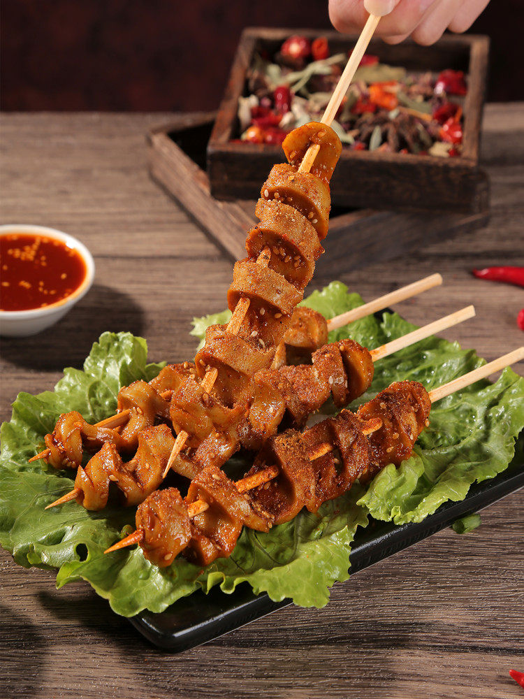 商用烤面筋纯手工面筋串摆摊烧烤串切花散装半成品冷冻河南大面筋