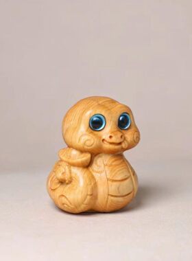 崖柏铜钱元宝蛇招财蛇小