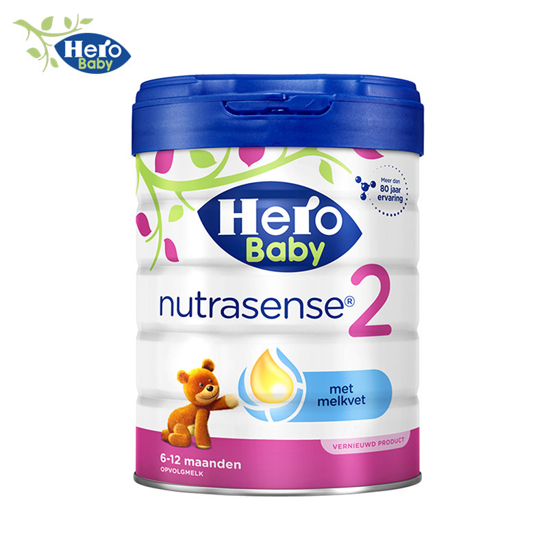 荷兰原装进口HeroBaby白金版2段婴幼儿配方牛奶粉800g/罐6-12个月 - 图3