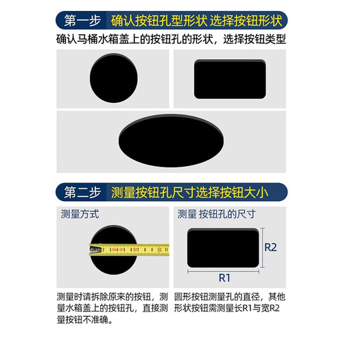 马桶水箱配件冲水按钮按键通用坐便器按压器抽水马桶盖子开关大全 - 图0