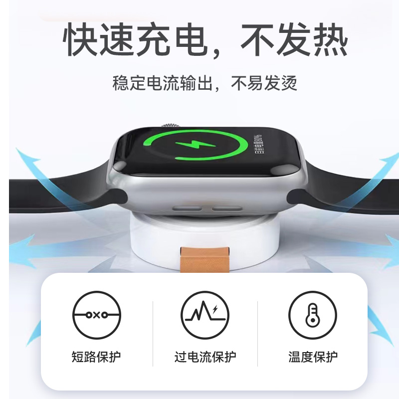 适用苹果手表充电器apple watch便携s8ultra无线充电头se磁吸式支架iwatch8/7/6/5/4/3代typec口底座s7华强北-图1