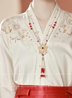 新中式敬酒流苏璎珞马面裙项链