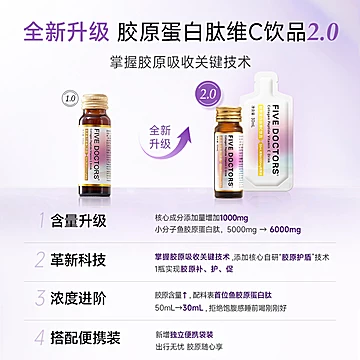 五个女博士胶原蛋白肽2.0胶原蛋白口服液[320元优惠券]-寻折猪