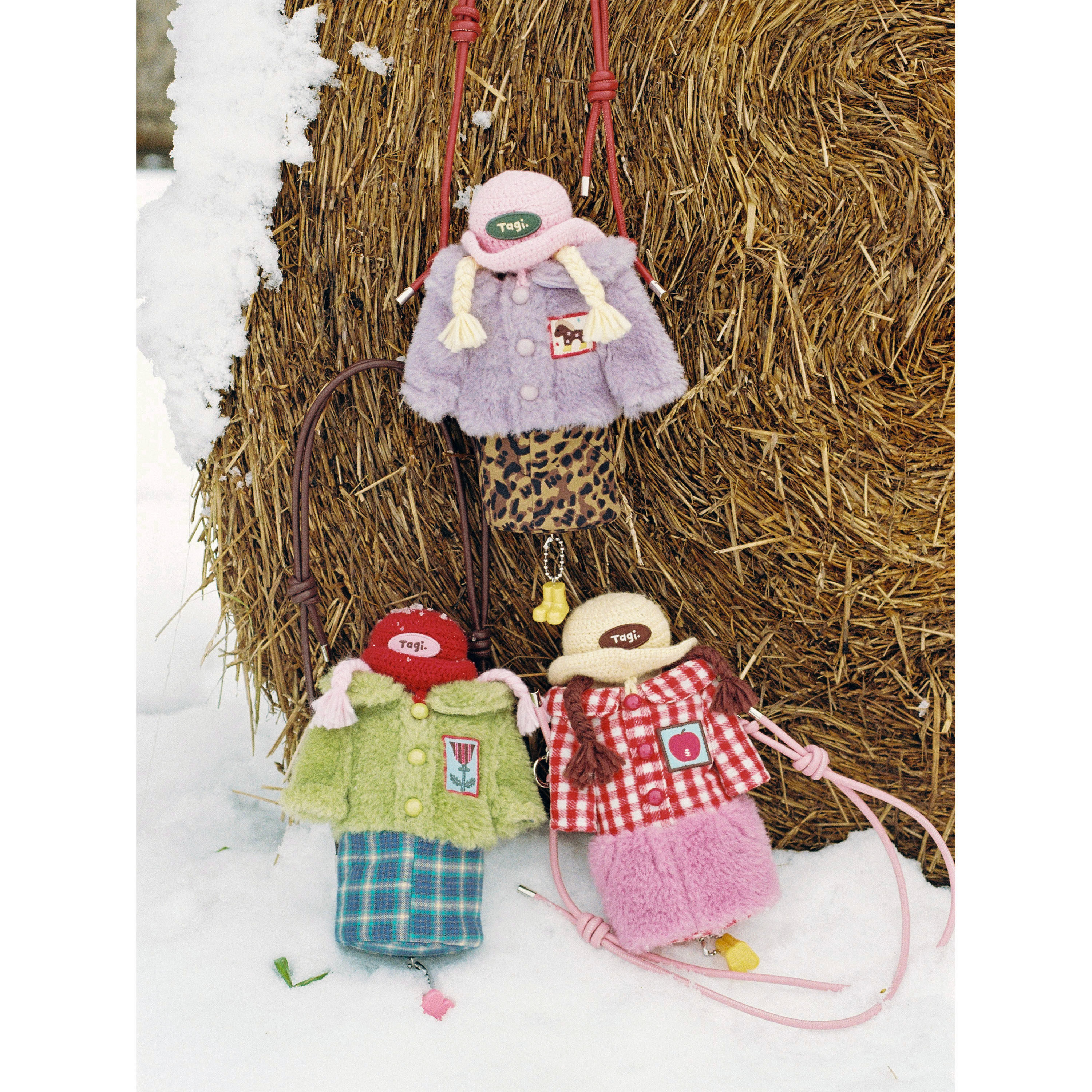 1/22Tagi.《换装游戏》斜挎包撞色可爱豹纹单肩包休闲潮流设计,淘宝优惠券,粉丝福利购,淘宝优惠卷