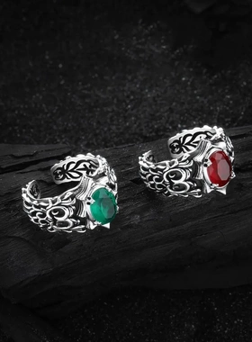 2025新款国风新中式古典时尚戒指复古潮流花纹指环情人节生日礼物