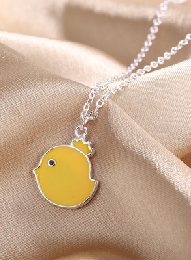 生肖鸡本命年滴胶小黄鸡项链韩版甜美可爱女款萌小鸡锁骨链配饰品