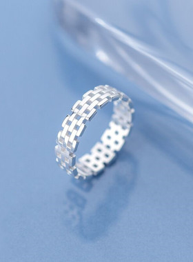 新款日韩风时尚镂空锁链相连戒指简约气质时尚ins潮流个性手饰品