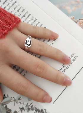 2024新款复古做旧皮带扣戒指潮流个性女款ins风时尚泰银简约指环