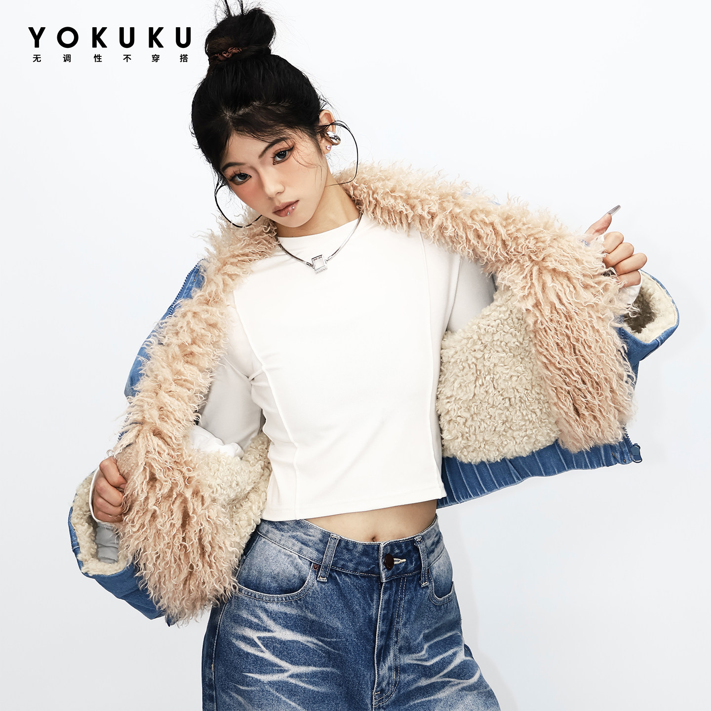 哟酷酷（野生花园）美式潮酷上衣女宽松百搭保暖厚款棉服外套女,淘宝优惠券,粉丝福利购,淘宝优惠卷