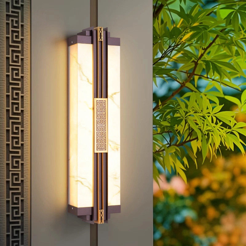 新中式仿云石户外防水壁灯别墅大门柱庭院工程灯雕花室外两侧墙灯,淘宝优惠券,粉丝福利购,淘宝优惠卷