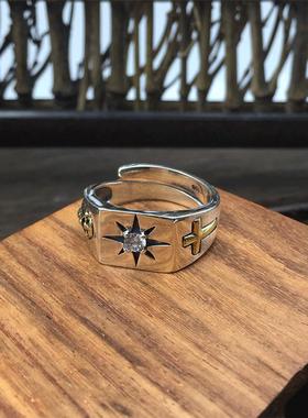 LUCKJAY纯银太阳光芒星开口戒潮