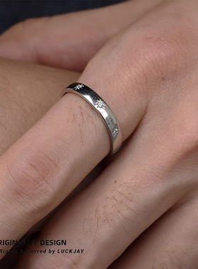 LUCKJAYS925纯银镶钻戒指欧美潮