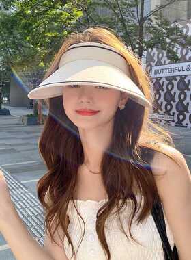 防晒帽女遮阳空顶遮阳帽鸭舌夏季