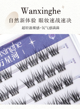 无梗免胶月牙泉假睫毛新品分段式凌乱空气感上睫毛单簇新手免卸