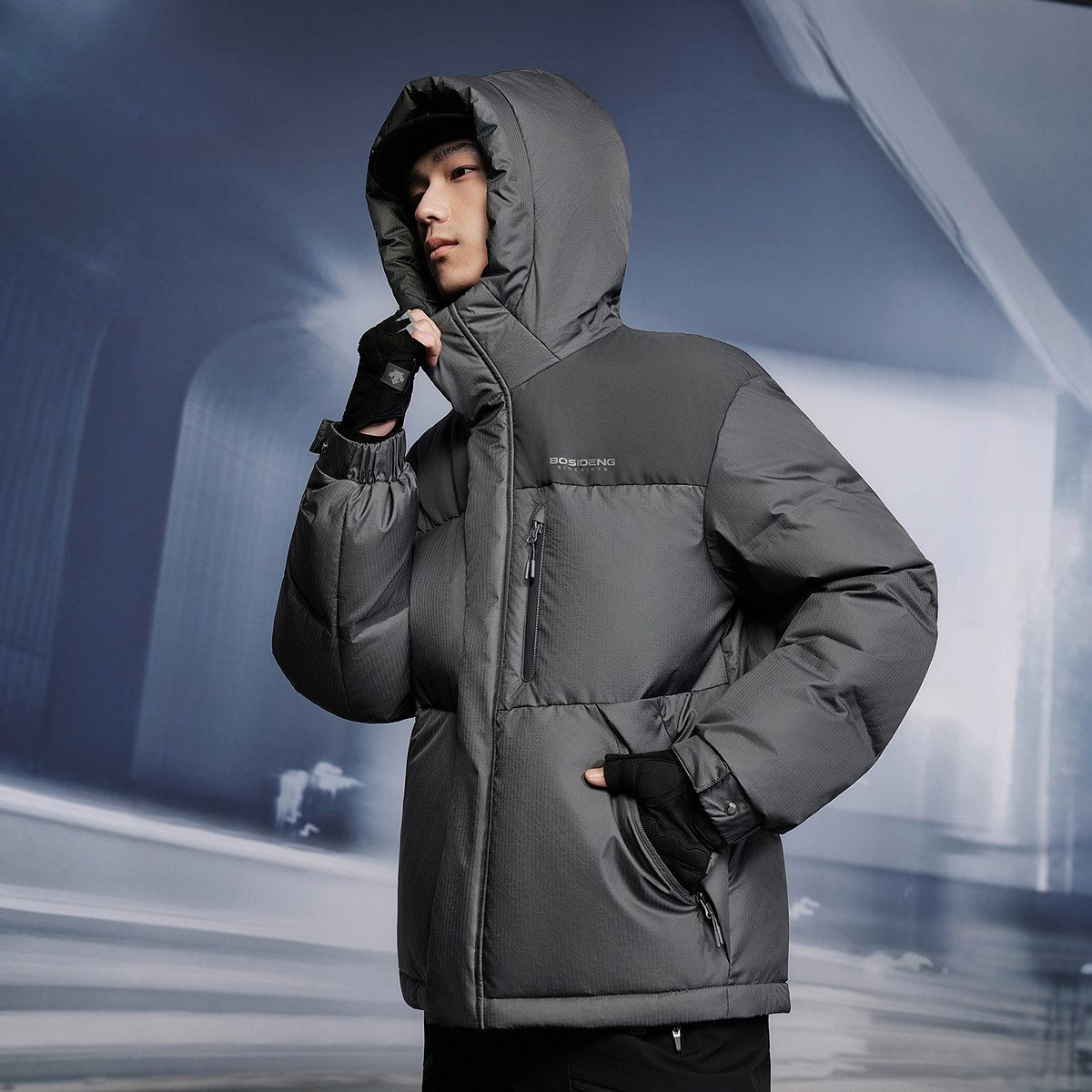 波司登2025冬新款羽绒服男时尚休闲科技轻量工装外套短款连帽