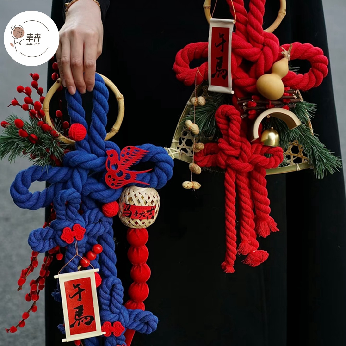 新年门挂中国结棉线绳万字结手工DIY材料包 车挂背景墙挂件装饰,淘宝优惠券,粉丝福利购,淘宝优惠卷