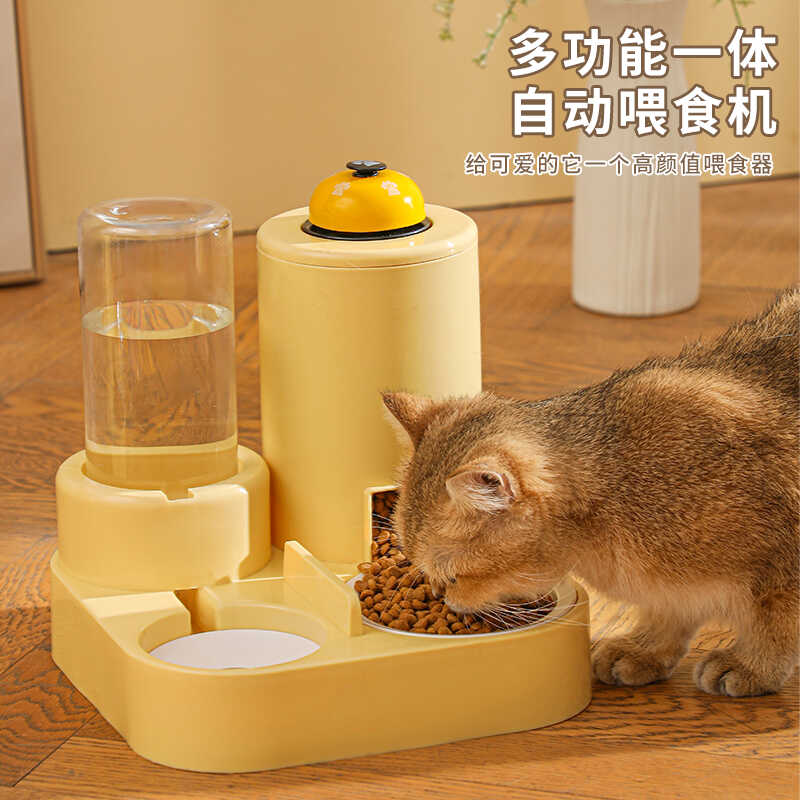 猫碗狗碗双碗狗盆猫食盆自动饮水猫盆猫咪猫粮防打翻饭盆不锈钢