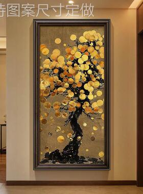 发树入户门玄装关饰画宋代美新学黄金满财地挂画中式走廊过道壁画