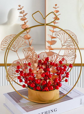 速发喜意发财果花篮摆件家居饰品电乔柜酒柜客厅装饰视迁之创新居