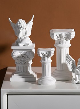 速发树脂柱烛台你使摆件雕塑橱窗样板房迷天拍摄道具软装饰品