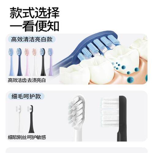 ZSPRING适配博锐POREE电动牙刷头PT1701/PH01替换头通用成人软毛 - 图2