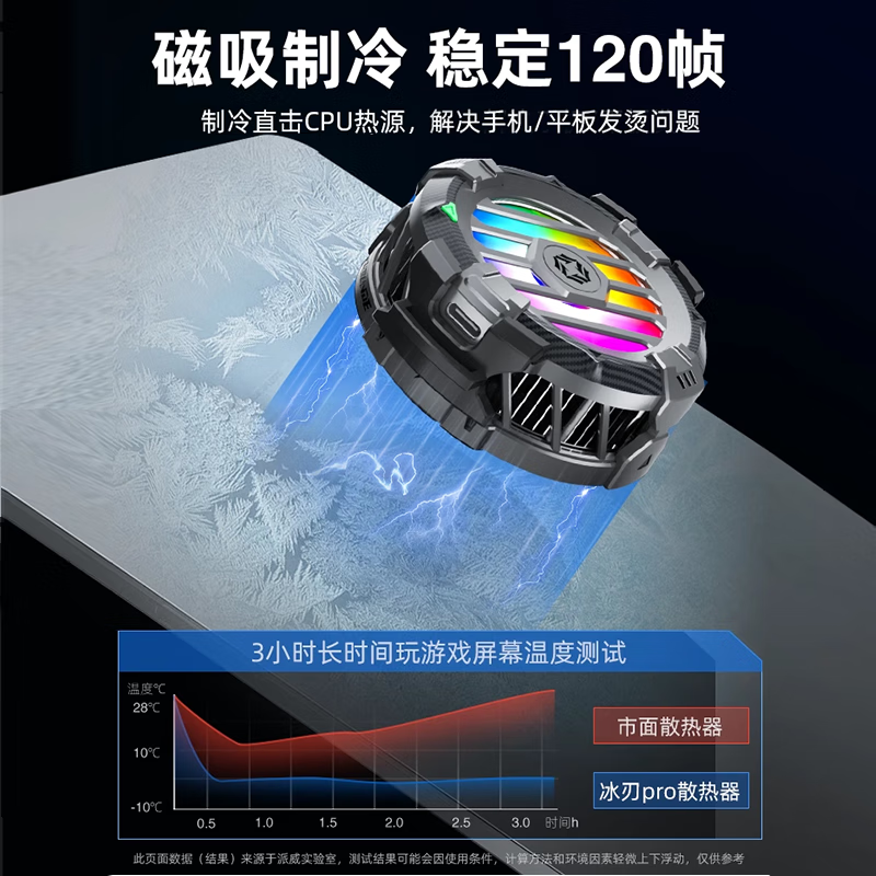 PIVA派威冰刃Pro手机平板通用散热器半导体制冷磁吸背夹结冰静音,淘宝优惠券,粉丝福利购,淘宝优惠卷