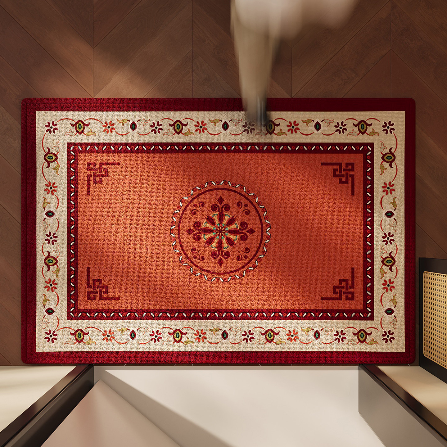 入户门地垫红色玄关大门口进门脚垫喜庆复古防滑除尘耐脏家用地毯,淘宝优惠券,粉丝福利购,淘宝优惠卷