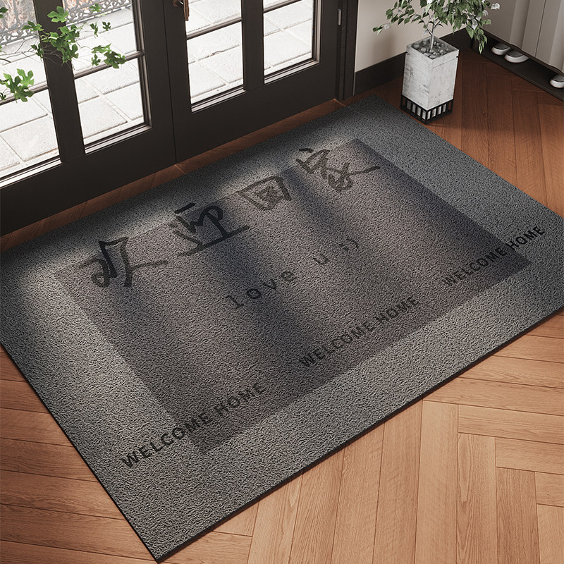 灰色入户门地垫PVC丝圈脚垫耐脏除尘可裁剪防滑地毯大门口进门垫,淘宝优惠券,粉丝福利购,淘宝优惠卷