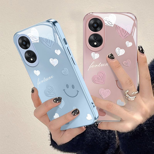 适用于OPPOA1x新款手机壳时尚创意渐变爱心简约ins风OPPOPHJ110金属漆玻璃保护套全包边防摔壳 - 图0