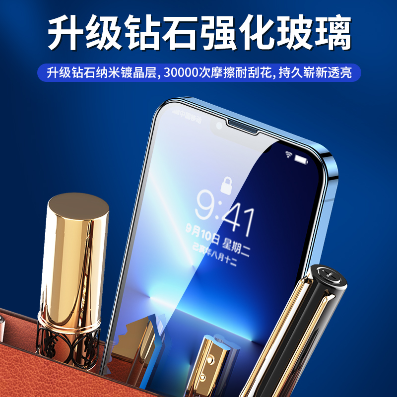 适用iPhone12钢化膜14promax手机15Pro Max苹果iPhone13pro全屏11p高清X/XS防窥XR新款por保护plus贴膜12mini