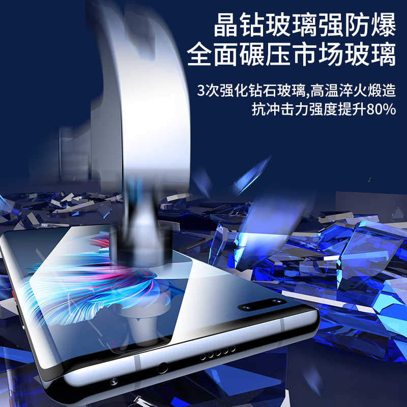 适用于华为mate40pro钢化膜mete40e手机膜m40rs保时捷epro全屏mt全包UV全胶mate魅特por新款mate曲面保护贴膜