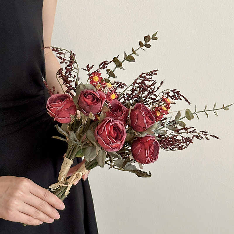 玫瑰小雏菊假花仿真花客厅摆设餐桌花装饰花束花艺摆件拍照道具,淘宝优惠券,粉丝福利购,淘宝优惠卷