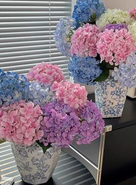 高级感3D绣球花仿真花餐