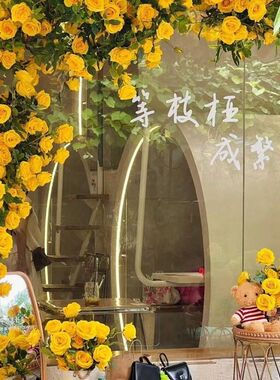 楼梯扶手装饰遮丑盖空调管装饰遮丑花藤栏杆胶花仿真假花水管藤蔓