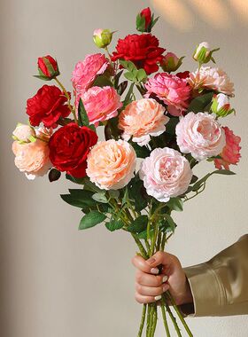 牡丹仿真花绢花干花小头
