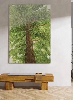 深圳大芬村手绘油画侘寂风样板间客厅装饰画玄关高级感过道肌理画