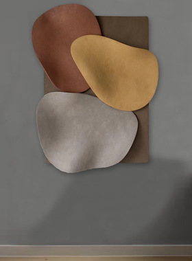 侘寂风3D立体浮雕客厅餐厅抽象装饰画入户玄关装置画酒店民宿挂画