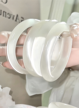 【冰椰奶冻】白月光手镯女白色猫眼石荔枝冻高冰