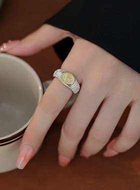 Yooper唐草纹女小众纯银戒指