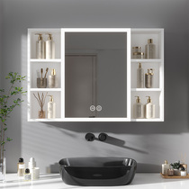 Space Aluminum Smart Bathroom Mirror Cabinet Beauty dresser Toilet Hanging Wall Style Dresser mirror light demisting mirror box