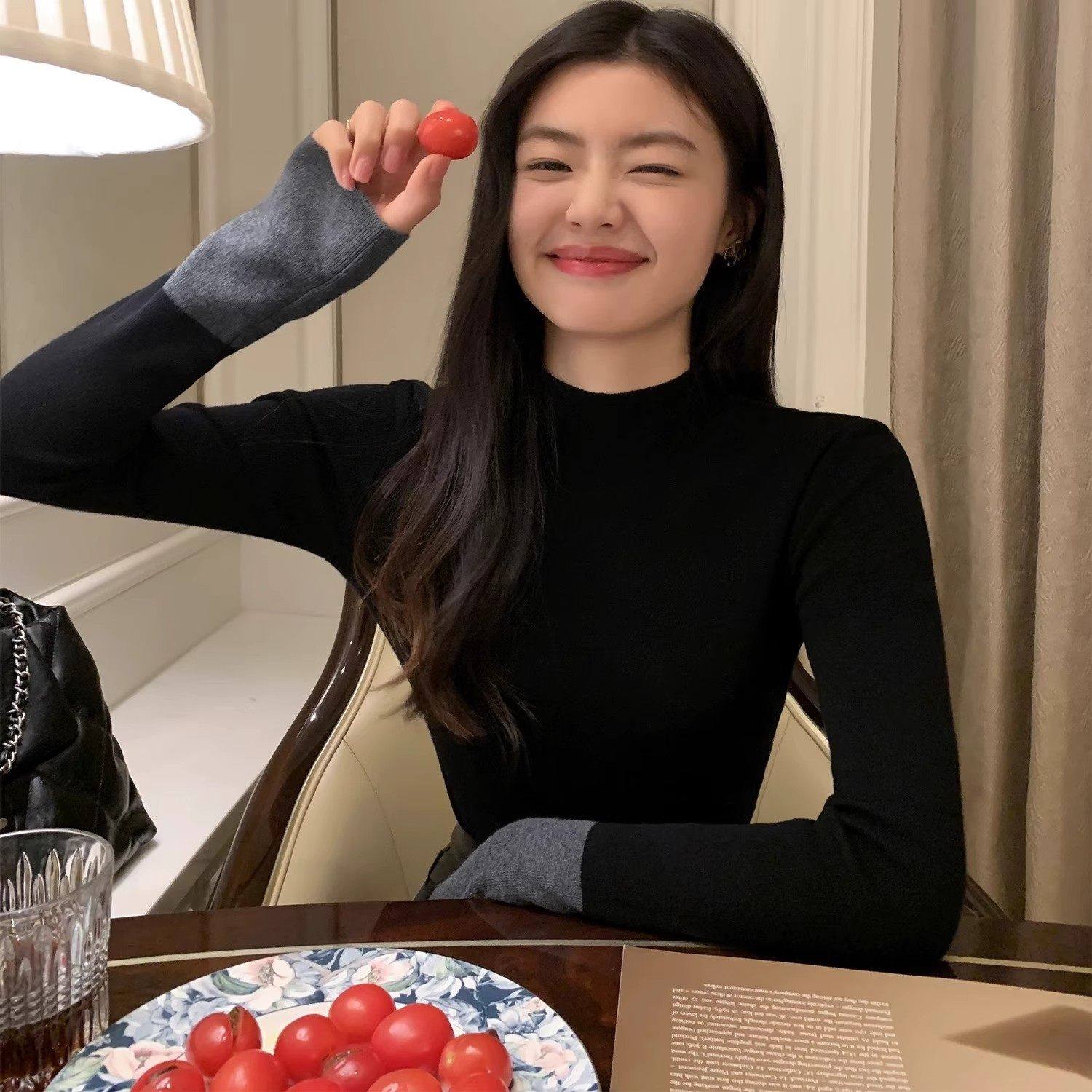 巨好看撞色长袖针织衫内搭秋冬印花卡通修身半高领打底毛衣女上衣,淘宝优惠券,粉丝福利购,淘宝优惠卷