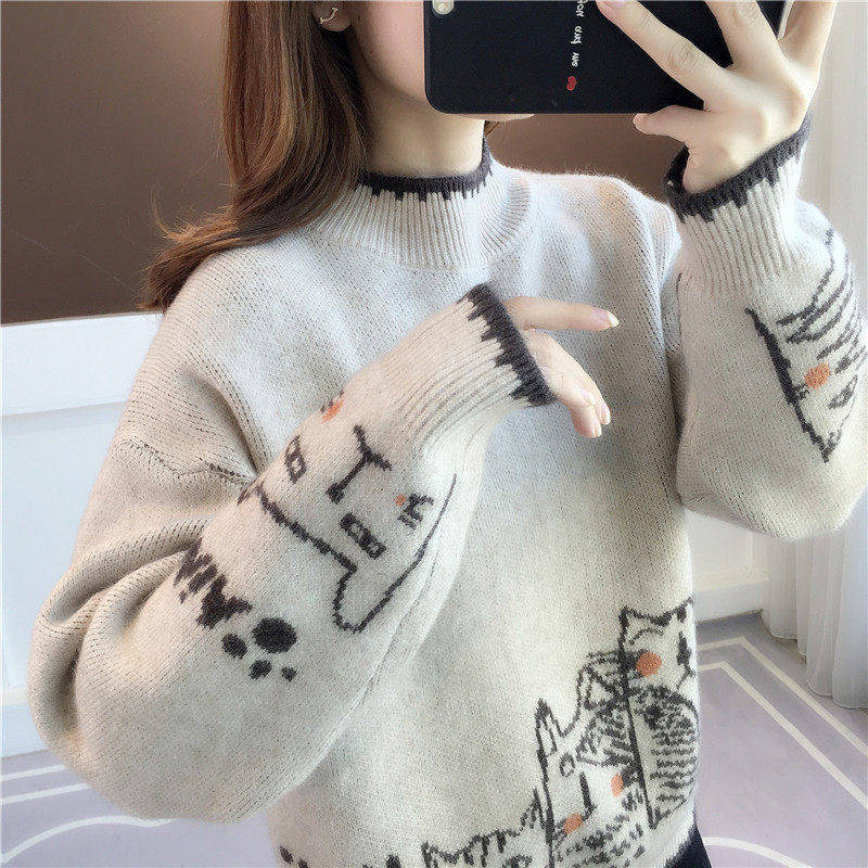 女士半高领加绒毛衣女秋冬新款2025年爆款洋气加厚冬季内搭打底衫,淘宝优惠券,粉丝福利购,淘宝优惠卷