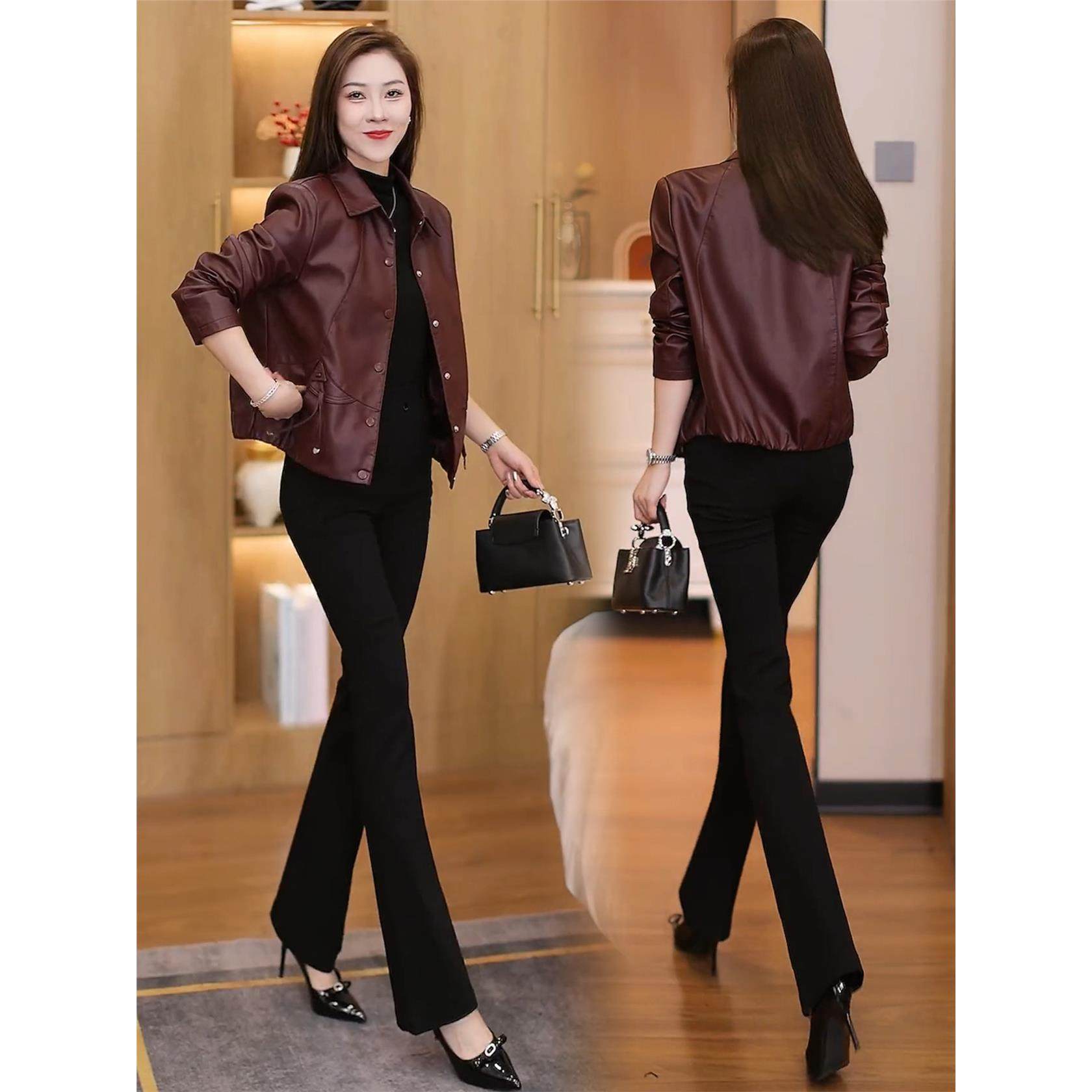 时尚皮衣外套女2025秋季新款时髦洋气宽松显瘦短款PU皮夹克上衣潮,淘宝优惠券,粉丝福利购,淘宝优惠卷