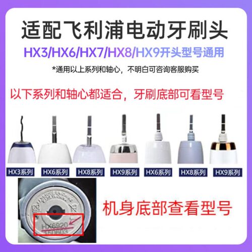 适配PHILIPS飞利浦电动牙刷头HX3651/3641/3661/1100/2100系列 - 图1