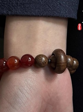 金木水土火-红玛瑙朱砂手链天然