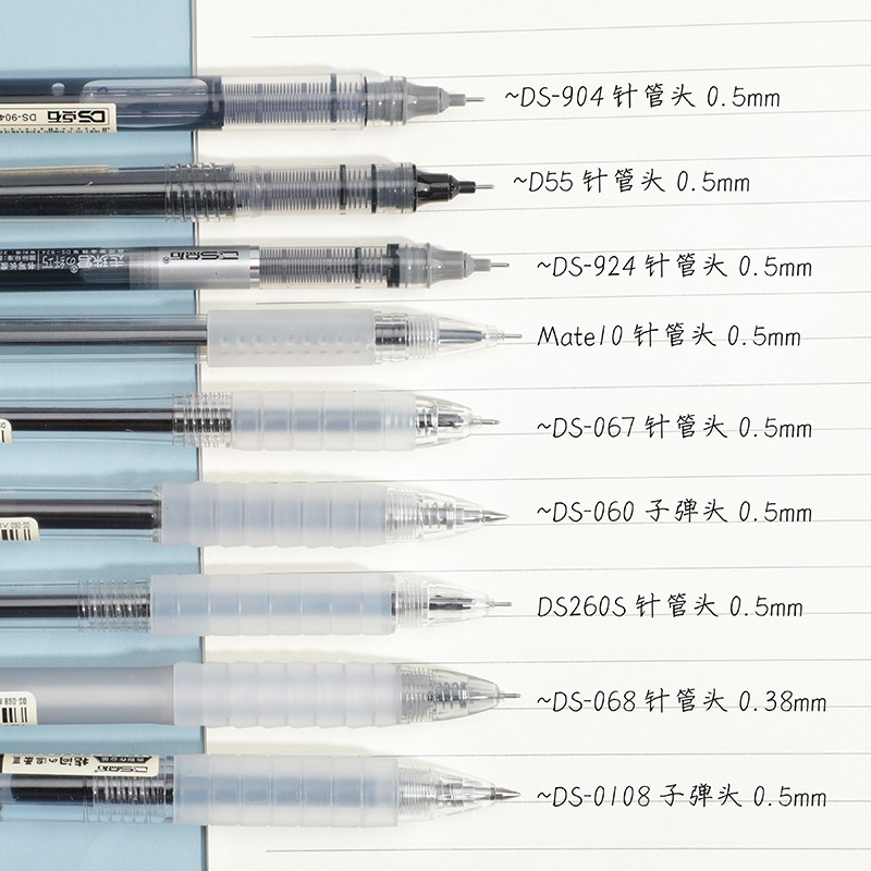 点石速干中性笔学生用考试签字笔黑色ins日系简约0.5按动水笔直液式走珠君学霸笔套装大容量刷题笔顺滑-图0